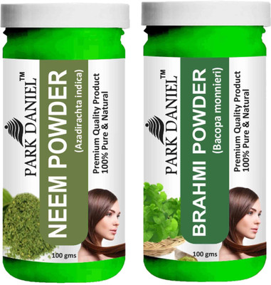 PARK DANIEL Pure & Natural Neem Powder & Brahmi Powder Combo Pack of 2 Bottles of 100 gm (200 gm )(200 ml)
