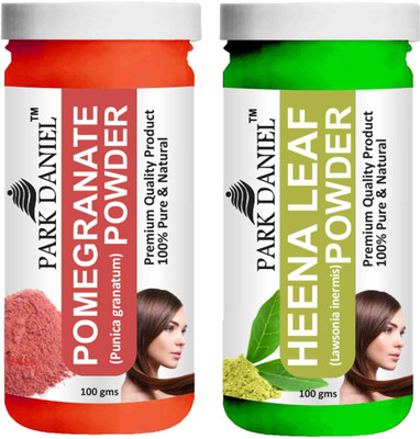 PARK DANIEL Pure & Natural Pomegranate Powder & Heena Leaf Powder Combo Pack of 2 Bottles of 100 gm (200 gm )(200 ml)