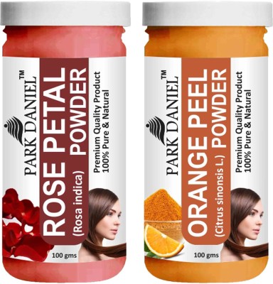 PARK DANIEL Premium Rose Petal Powder & Orange Peel Powder Combo Pack of 2 Bottles of 100 gm (200 gm )(200 g)