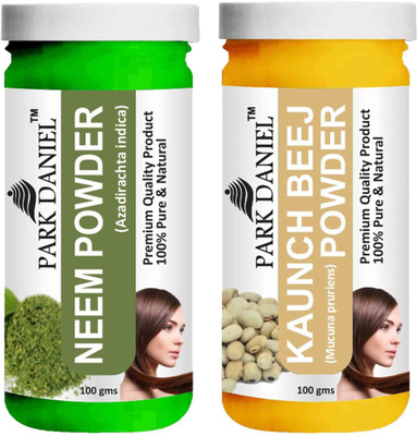 PARK DANIEL Pure & Natural Neem Powder & Kaunch Beej Powder Combo Pack of 2 Bottles of 100 gm (200 gm )(200 ml)