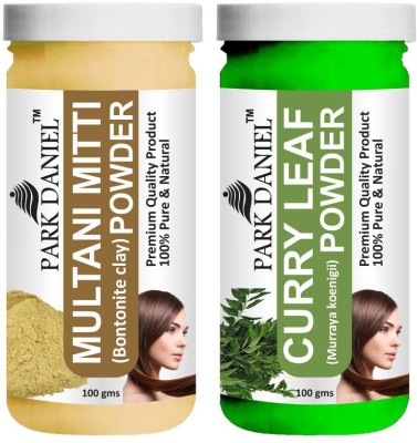 PARK DANIEL Pure & Natural Multani Mitti Powder & Curry Leaf Powder Combo Pack of 2 Bottles of 100 gm (200 gm )(200 ml)