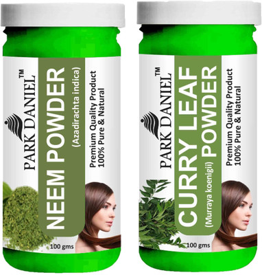 PARK DANIEL Pure & Natural Neem Powder & Curry Leaf Powder Combo Pack of 2 Bottles of 100 gm (200 gm )(200 ml)