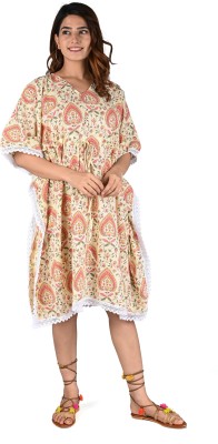 Awadh Enterprises Floral Print Cotton Blend Women Kaftan