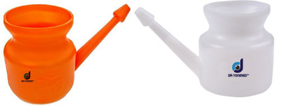 DR YONIMED Plastic Orange, White Neti Pot(400 ml)