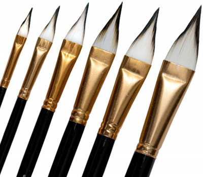 KABEER ART Arora Artist Quality Tongue Brush(Set of 6, Brown)
