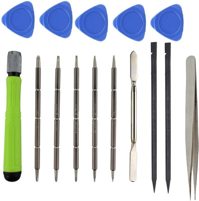 vadda bai Magnetic Multi-Function Screwdriver Set with 1 Tweezer and 2 stick, 5 Opener Combination Screwdriver Set(Pack of 15)