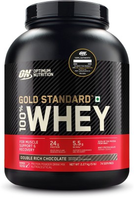 Optimum Nutrition (ON) Gold Standard 100% Protein Powder - Primary Source Isolate Whey Protein(2.27 kg, Double Rich Chocolate)