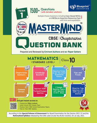 Master Mind CBSE Question Bank - Mathematics Standard Level Class 10 |Term 1 |For Session 2021-2022 (Objective Format As Per The Latest Examination Pattern)(Paperback, Blueprint Expert Panel)