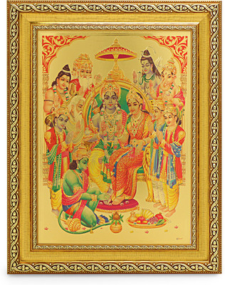 BM Traders Ram Darbar Elegant Golden Foil Photo In Golden Religious Frame Religious Frame