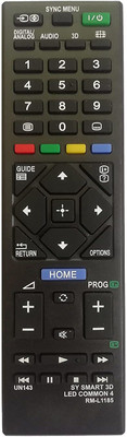 LipiWorld UN143 RM-L1185 LCD LED Smart 3D TV Universal Remote Control Compatible for Bravia Sony Remote Controller(Black)