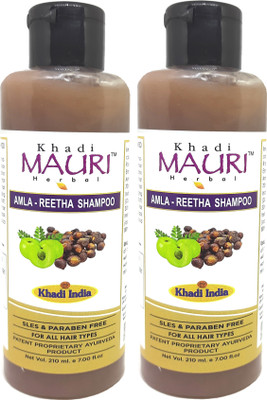 Khadi Mauri Amla & Reetha Shampoo - Pack of 2(420 ml)