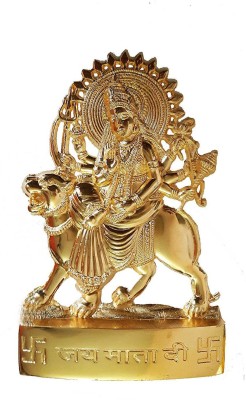 SK Craft Maa Durga Devi Idol - Sherawali Mata Rani Puja Vastu Showpiece. Decorative Showpiece  -  11 cm(Metal, Gold)