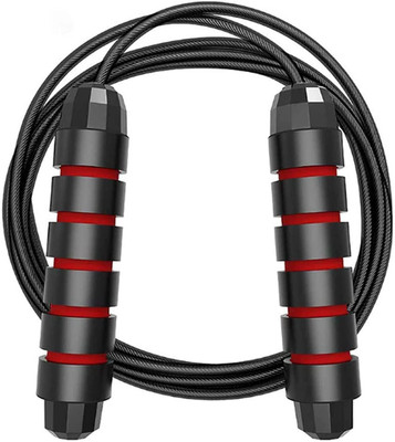 PIRENE Rapid Speed Jump Rope Cable and 6” Memory Foam Handles Ideal for Aerobic Exercise Freestyle Skipping Rope(Length: 280 cm)
