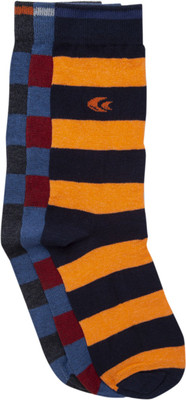 Allen Cooper Men Striped Mid-Calf/Crew(Pack of 3)