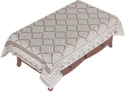 Shri Ganesh Handloom Geometric 4 Seater Table Cover(White, Polyester)