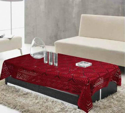 Shri Ganesh Handloom Geometric 4 Seater Table Cover(Maroon, Polyester)