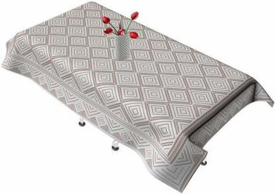 Shri Ganesh Handloom Geometric 6 Seater Table Cover(White, Polyester)