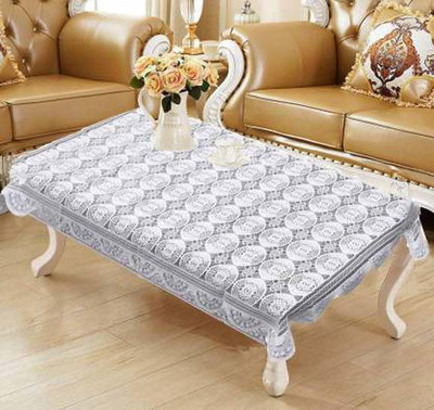 Shri Ganesh Handloom Geometric 4 Seater Table Cover(White, Polyester)