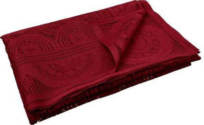 Shri Ganesh Handloom Self Design 4 Seater Table Cover(Maroon, Polyester)