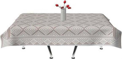 Shri Ganesh Handloom Geometric 6 Seater Table Cover(White, Polyester)