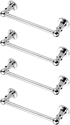 deeplax TOWEL ROD/TOWEL HOLDER/TOWEL STAND/TOWEL HANGER/TOWEL RACK/TOWEL BAR/TOWEL RING (CHROME FINISHED) 24 INCHES (2 FEET) SET OF 4 PCS silver Towel Holder(White Metal, Stainless Steel)