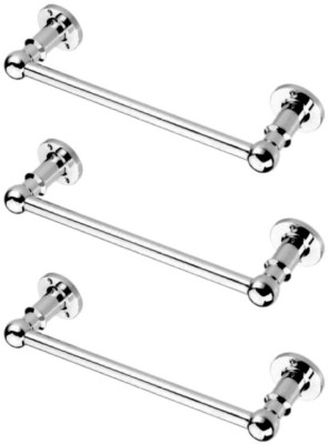 deeplax TARZAN TOWEL ROD/TOWEL HOLDER/TOWEL STAND/TOWEL HANGER/TOWEL RACK/TOWEL BAR/TOWEL RING (CHROME FINISHED) 18 INCHES (1.5 FEET) SET OF 3 PCS silver Towel Holder(White Metal, Stainless Steel)