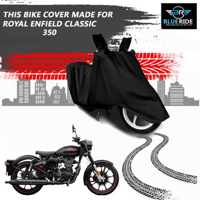 BLORIDE Two Wheeler Cover for Royal Enfield(Classic 350, Black)