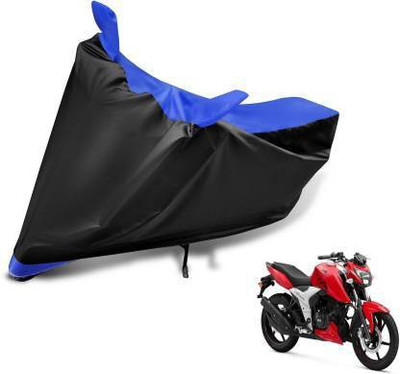KPIND Waterproof Two Wheeler Cover for TVS(Apache, Black, Blue)