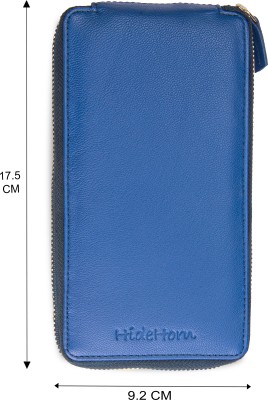 Hide horn Men Casual, Formal Blue Genuine Leather Wallet(3 Card Slots)