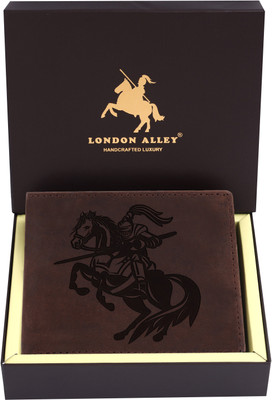 LONDON ALLEY Men Casual Brown Genuine Leather Wallet(6 Card Slots)