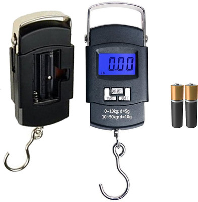 Glancing Digital Luggage Weighing Scale for Flights and Travel; Portable, Hanging Weight Machine for Bags and Baggage 50 KG L/1/G Luggage Weighing Scale(Black)