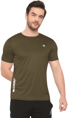 Cruister Solid Men Round Neck Dark Green T-Shirt