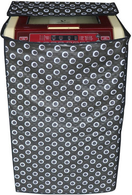 KingMatters Top Loading Washing Machine  Cover(Width: 51 cm, Black, White)