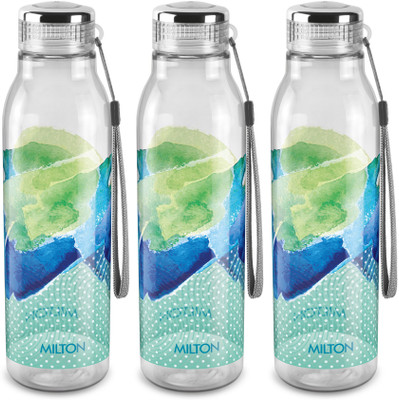 MILTON 1000 ml Plastic Bottle(Pack of 3, Green, Multicolor)