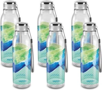MILTON Helix 1000 Pet Water Bottle, Set of 6, 1 Litre Each, Green 1000 ml Bottle(Pack of 6, Green, Plastic)