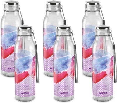 MILTON Helix 1000 Pet Water Bottle, Set of 6, 1 Litre Each, Purple 1000 ml Bottle(Pack of 6, Multicolor, Plastic)