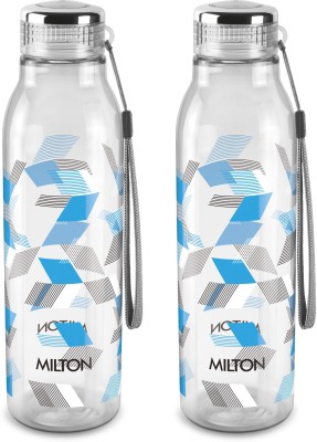 MILTON Helix 1000 Pet Water Bottle, Set of 2, 1 Litre Each, Blue 1000 ml Bottle(Pack of 2, Blue, Plastic)