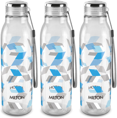 MILTON 1000 ml Plastic Bottle(Pack of 3, Blue, White)
