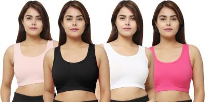 dazico Women Sports Non Padded Bra(Pink, Black, White)