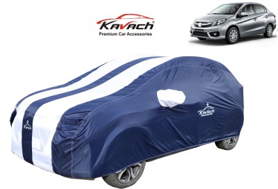 Kavach Car Cover For Honda Amaze (With Mirror Pockets)(Blue, Silver)