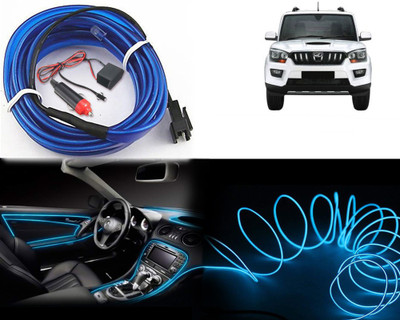 Selifaur EL2W Cold Dashboard Luxury 5 Meter Car Dashboard Ice Blue EL Wire Car Interior Light Ambient Neon Light Scorpio New Car Fancy Lights(Blue)
