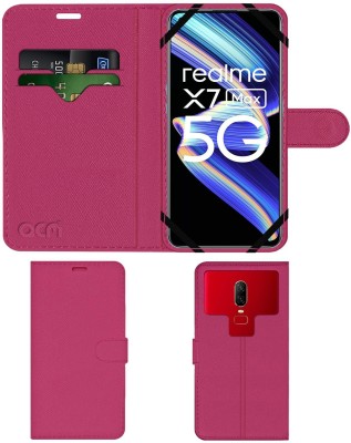 ACM Flip Cover for Realme X7 Max 5g(Pink, Cases with Holder, Pack of: 1)