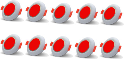 ambert 3 watt led ceiling light pack of -10, red color Recessed Ceiling Light Ceiling Lamp(White)