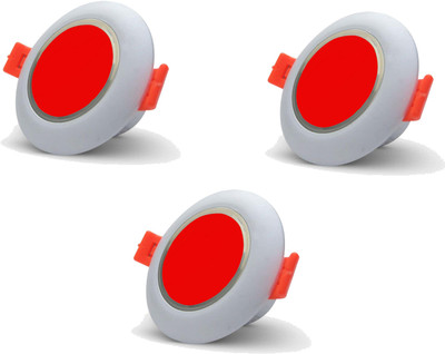 ambert 3 watt led ceiling light pack of -3, red color Ceiling Light Ceiling Lamp(Red)