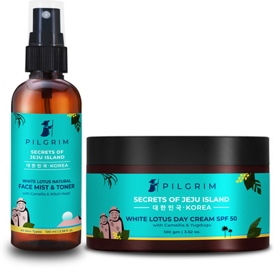 Pilgrim Rakhi Special Radiant Face Combo Pack For Brothers & Sisters | Face Cream 100gm, Alcohol free Face Mist & Toner 100ml | Instant Refreshement, Blemish Removal, Pore Tightening | All Skin(2 Items in the set)