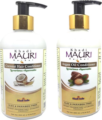 Khadi Mauri Argan oil conditioner And Coconut conditioner (Pack of 2 pcs)(600 ml)