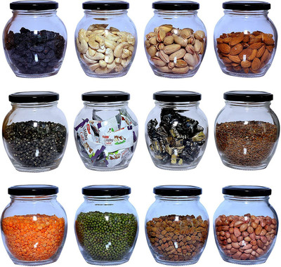 Vastarpara Glass Utility Container  - 350 ml(Pack of 18, Clear)