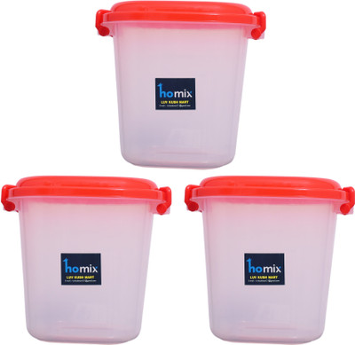 Homix Plastic Tea Coffee & Sugar Container  - 10 L(Pack of 3, Red, Red)
