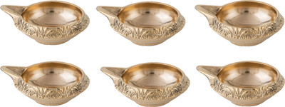 SBBCO kuber diya Brass (Pack of 6) Table Diya Set(Height: 1 inch)