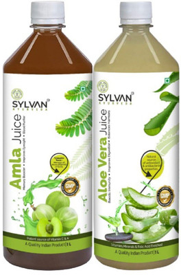 SYLVAN AYURVEDA SYLVAN AMLA JUICE 1L & ALOE VERA JUICE 1L I PACK OF TWO(2 x 1000 ml)